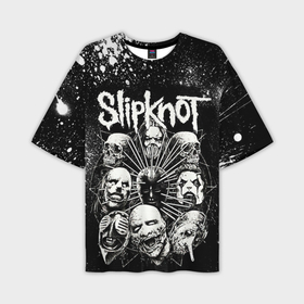 Мужская футболка OVERSIZE 3D с принтом Slipknot Black ,  |  | 