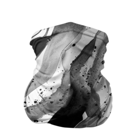 Бандана-труба 3D с принтом Черные акварельные разводы в Санкт-Петербурге, 100% полиэстер, ткань с особыми свойствами — Activecool | плотность 150‒180 г/м2; хорошо тянется, но сохраняет форму | 
