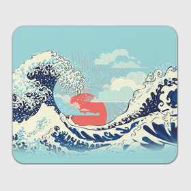 Прямоугольный коврик для мышки с принтом Морской пейзаж с большими волнами на закате в Тюмени, натуральный каучук | размер 230 х 185 мм; запечатка лицевой стороны | Тематика изображения на принте: 