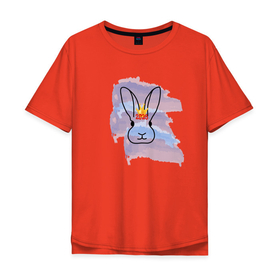 Мужская футболка хлопок Oversize с принтом Водяной кролик  символ Нового 2023 года в Курске, 100% хлопок | свободный крой, круглый ворот, “спинка” длиннее передней части | 