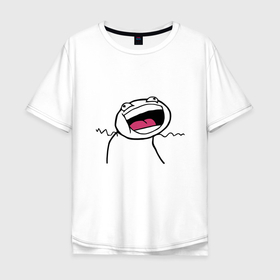 Мужская футболка хлопок Oversize с принтом Мемные стикеры   рейдж фейс , 100% хлопок | свободный крой, круглый ворот, “спинка” длиннее передней части | Тематика изображения на принте: 