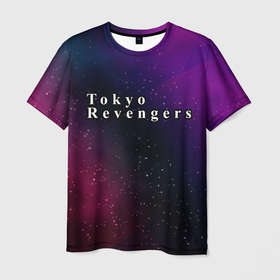 Мужская футболка 3D с принтом Tokyo Revengers gradient space в Тюмени, 100% полиэфир | прямой крой, круглый вырез горловины, длина до линии бедер | Тематика изображения на принте: 