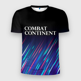 Мужская футболка 3D Slim с принтом Combat Continent stream в Тюмени, 100% полиэстер с улучшенными характеристиками | приталенный силуэт, круглая горловина, широкие плечи, сужается к линии бедра | Тематика изображения на принте: 