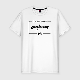 Мужская футболка хлопок Slim с принтом Ghostrunner gaming champion: рамка с лого и джойстиком в Курске, 92% хлопок, 8% лайкра | приталенный силуэт, круглый вырез ворота, длина до линии бедра, короткий рукав | 