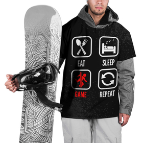 Накидка на куртку 3D с принтом Eat, sleep, Portal, repeat в Белгороде, 100% полиэстер |  | Тематика изображения на принте: 
