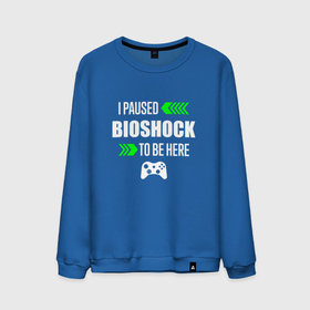 Мужской свитшот хлопок с принтом I paused BioShock to be here с зелеными стрелками в Кировске, 100% хлопок |  | Тематика изображения на принте: 