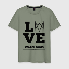 Мужская футболка хлопок с принтом Watch Dogs love classic в Новосибирске, 100% хлопок | прямой крой, круглый вырез горловины, длина до линии бедер, слегка спущенное плечо. | 