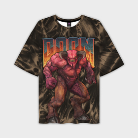 Мужская футболка OVERSIZE 3D с принтом DOS DOOM   Baron of hell в Петрозаводске,  |  | 