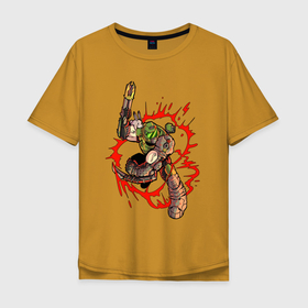 Мужская футболка хлопок Oversize с принтом Doom eternal art , 100% хлопок | свободный крой, круглый ворот, “спинка” длиннее передней части | 