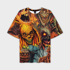 Мужская футболка OVERSIZE 3D с принтом Монстры ужасные хэллоуинские в Екатеринбурге,  |  | 