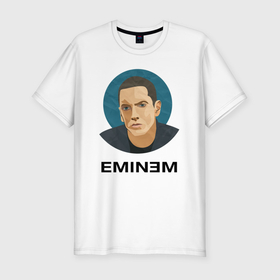 Мужская футболка хлопок Slim с принтом Eminem поп арт в Новосибирске, 92% хлопок, 8% лайкра | приталенный силуэт, круглый вырез ворота, длина до линии бедра, короткий рукав | Тематика изображения на принте: 