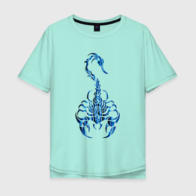 Мужская футболка хлопок Oversize с принтом Знак зодиака   скорпион в Курске, 100% хлопок | свободный крой, круглый ворот, “спинка” длиннее передней части | Тематика изображения на принте: 