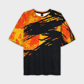 Мужская футболка OVERSIZE 3D с принтом Orange and black в Санкт-Петербурге,  |  | Тематика изображения на принте: 