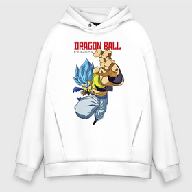 Мужское худи Oversize хлопок с принтом Dragon Ball   Бросок в Тюмени, френч-терри — 70% хлопок, 30% полиэстер. Мягкий теплый начес внутри —100% хлопок | боковые карманы, эластичные манжеты и нижняя кромка, капюшон на магнитной кнопке | Тематика изображения на принте: 