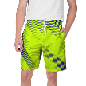 Мужские шорты 3D с принтом Green sport style в Екатеринбурге,  полиэстер 100% | прямой крой, два кармана без застежек по бокам. Мягкая трикотажная резинка на поясе, внутри которой широкие завязки. Длина чуть выше колен | 