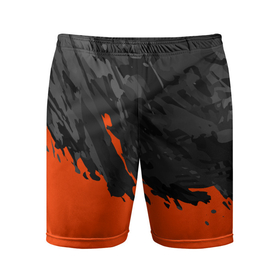 Мужские шорты спортивные с принтом Black  Orange в Петрозаводске,  |  | 