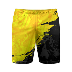 Мужские шорты спортивные с принтом Black and yellow в Курске,  |  | 