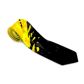 Галстук 3D с принтом Black and yellow в Санкт-Петербурге, 100% полиэстер | Длина 148 см; Плотность 150-180 г/м2 | Тематика изображения на принте: 