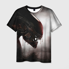 Мужская футболка 3D с принтом Чужой   Alien в Кировске, 100% полиэфир | прямой крой, круглый вырез горловины, длина до линии бедер | 