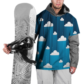Накидка на куртку 3D с принтом Night clouds в Петрозаводске, 100% полиэстер |  | 