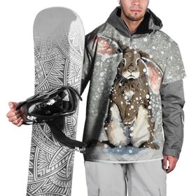 Накидка на куртку 3D с принтом Кролик Снежок Милый , 100% полиэстер |  | Тематика изображения на принте: 