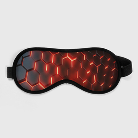 Маска для сна 3D с принтом Светящиеся красным светом шестиугольники в Петрозаводске, внешний слой — 100% полиэфир, внутренний слой — 100% хлопок, между ними — поролон |  | 