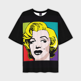 Мужская футболка OVERSIZE 3D с принтом Ретро портрет Мэрилин Монро ,  |  | 