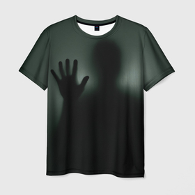Мужская футболка 3D с принтом Хэллоуин   тень призрака в Тюмени, 100% полиэфир | прямой крой, круглый вырез горловины, длина до линии бедер | 