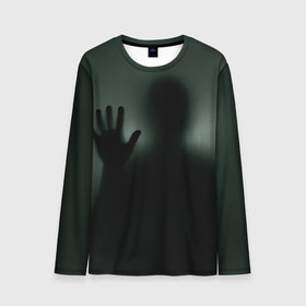 Мужской лонгслив 3D с принтом Хэллоуин   тень призрака в Тюмени, 100% полиэстер | длинные рукава, круглый вырез горловины, полуприлегающий силуэт | 
