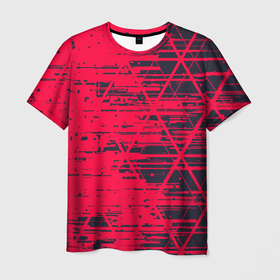 Мужская футболка 3D с принтом Black  Red в Белгороде, 100% полиэфир | прямой крой, круглый вырез горловины, длина до линии бедер | 