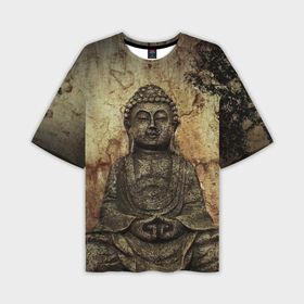 Мужская футболка OVERSIZE 3D с принтом Статуя Будды в Курске,  |  | 