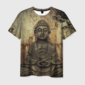 Мужская футболка 3D с принтом Статуя Будды в Тюмени, 100% полиэфир | прямой крой, круглый вырез горловины, длина до линии бедер | 