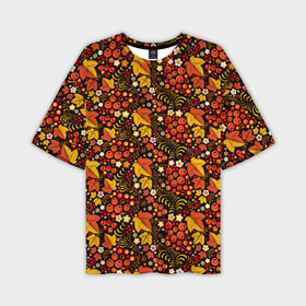 Мужская футболка OVERSIZE 3D с принтом Осенняя хохлома в Курске,  |  | 