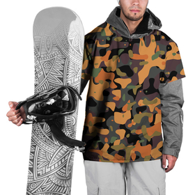 Накидка на куртку 3D с принтом Камуфляж осенний лес в Санкт-Петербурге, 100% полиэстер |  | Тематика изображения на принте: 