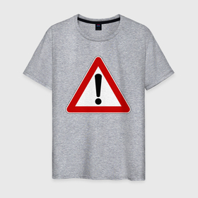 Мужская футболка хлопок с принтом Знак   прочие опасности в Новосибирске, 100% хлопок | прямой крой, круглый вырез горловины, длина до линии бедер, слегка спущенное плечо. | 