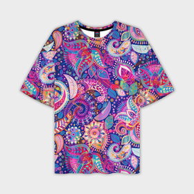 Мужская футболка OVERSIZE 3D с принтом Multi colored colorful patterns в Курске,  |  | 