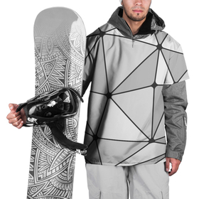 Накидка на куртку 3D с принтом Геометрические линии на сером фоне в Курске, 100% полиэстер |  | 