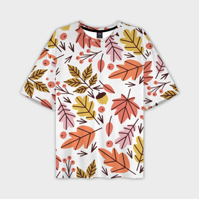 Мужская футболка OVERSIZE 3D с принтом Осенний паттерн   листья в Курске,  |  | 