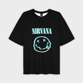 Мужская футболка OVERSIZE 3D с принтом Nirvana  неон в Рязани,  |  | 