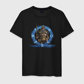 Мужская футболка хлопок с принтом Один GoW Ragnarok в Тюмени, 100% хлопок | прямой крой, круглый вырез горловины, длина до линии бедер, слегка спущенное плечо. | 