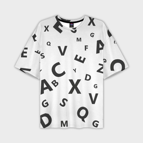 Мужская футболка OVERSIZE 3D с принтом Английский алфавит в Екатеринбурге,  |  | 