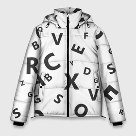 Мужская зимняя куртка 3D с принтом Английский алфавит в Екатеринбурге, верх — 100% полиэстер; подкладка — 100% полиэстер; утеплитель — 100% полиэстер | длина ниже бедра, свободный силуэт Оверсайз. Есть воротник-стойка, отстегивающийся капюшон и ветрозащитная планка. 

Боковые карманы с листочкой на кнопках и внутренний карман на молнии. | 