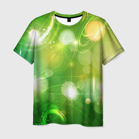 Мужская футболка 3D с принтом Свет в отражении , 100% полиэфир | прямой крой, круглый вырез горловины, длина до линии бедер | Тематика изображения на принте: 