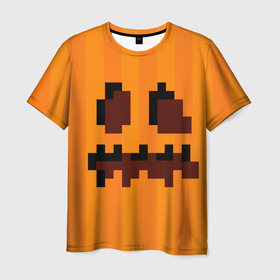 Мужская футболка 3D с принтом Тыква   Майнкрафт   Хеллоуин в Белгороде, 100% полиэфир | прямой крой, круглый вырез горловины, длина до линии бедер | Тематика изображения на принте: 