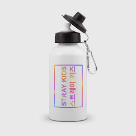 Бутылка спортивная с принтом Stray Kids gradient в Тюмени, металл | емкость — 500 мл, в комплекте две пластиковые крышки и карабин для крепления | Тематика изображения на принте: 