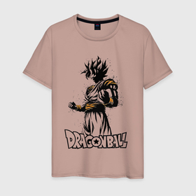 Мужская футболка хлопок с принтом Dragon Ball   Goku Son   Герой в Курске, 100% хлопок | прямой крой, круглый вырез горловины, длина до линии бедер, слегка спущенное плечо. | 