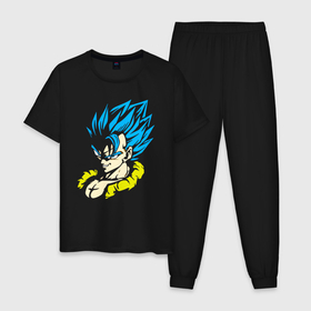 Мужская пижама хлопок с принтом Goku Son   Dragon Ball   Воин в Екатеринбурге, 100% хлопок | брюки и футболка прямого кроя, без карманов, на брюках мягкая резинка на поясе и по низу штанин
 | 