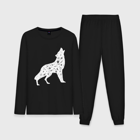 Мужская пижама хлопок (с лонгсливом) с принтом Созвездие волка   волк из звезд в Курске,  |  | 