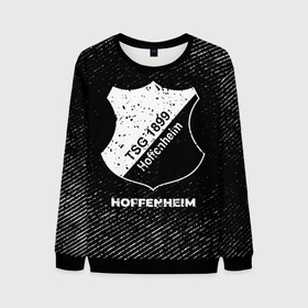Мужской свитшот 3D с принтом Hoffenheim с потертостями на темном фоне в городе Новоалтайск, 100% полиэстер с мягким внутренним слоем | круглый вырез горловины, мягкая резинка на манжетах и поясе, свободная посадка по фигуре | Тематика изображения на принте: 