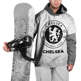 Накидка на куртку 3D с принтом Chelsea с потертостями на светлом фоне в Санкт-Петербурге, 100% полиэстер |  | 